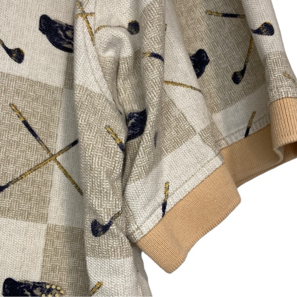 Mens Vintage St. John's Bay Cream and Tan Golfer Golf Club Polo Shirt Size XL - Picture 4 of 17